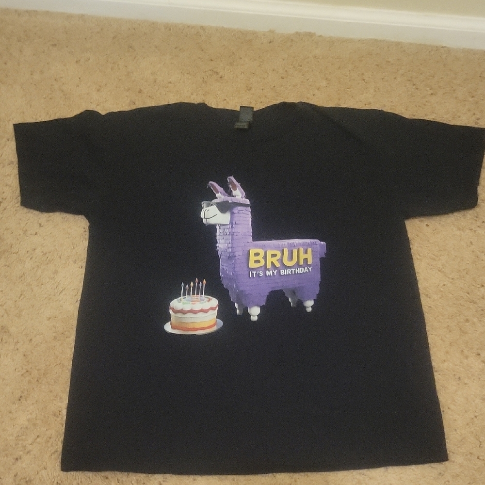 Gildan Black Short Sleeve Tee with Purple Llama Design